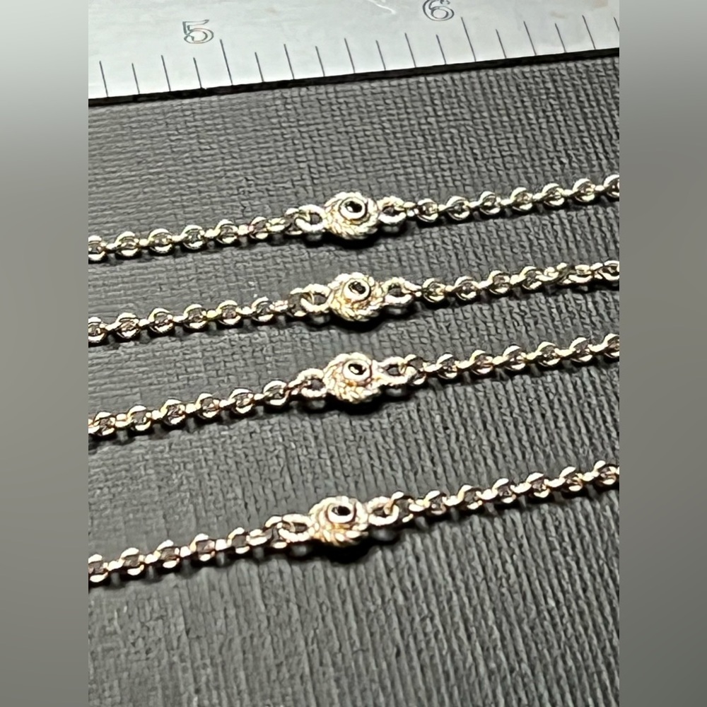 Judith Ripka Max Station Black 36” Sterling Silver Necklace W/Heart Clasp R6